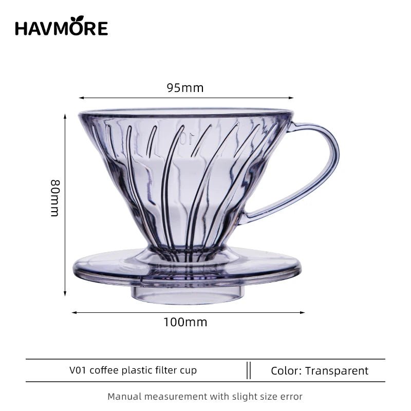 Reusable Coffee Dripper Resin Coffee Filter for Pour Over Barista Coffee Brewing Coffee Funnel Filter Cup1 - 2Cups/1 - 4Cups - Deems