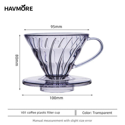 Reusable Coffee Dripper Resin Coffee Filter for Pour Over Barista Coffee Brewing Coffee Funnel Filter Cup1 - 2Cups/1 - 4Cups - Deems