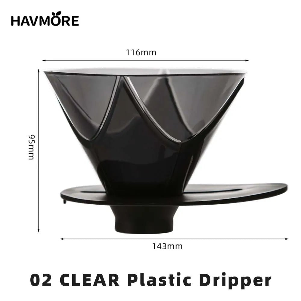 Reusable Coffee Dripper Resin Coffee Filter for Pour Over Barista Coffee Brewing Coffee Funnel Filter Cup1 - 2Cups/1 - 4Cups - Deems