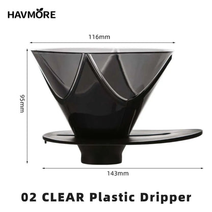 Reusable Coffee Dripper Resin Coffee Filter for Pour Over Barista Coffee Brewing Coffee Funnel Filter Cup1 - 2Cups/1 - 4Cups - Deems