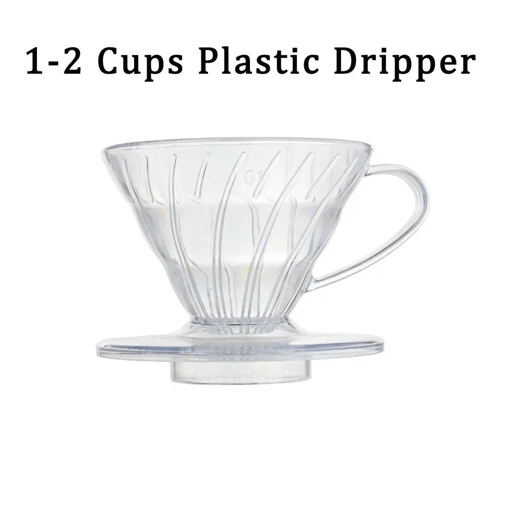 Reusable Coffee Dripper Resin Coffee Filter for Pour Over Barista Coffee Brewing Coffee Funnel Filter Cup1 - 2Cups/1 - 4Cups - Deems