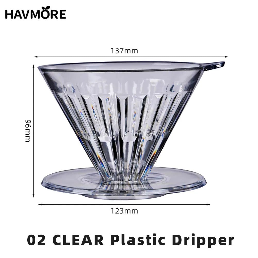 Reusable Coffee Dripper Resin Coffee Filter for Pour Over Barista Coffee Brewing Coffee Funnel Filter Cup1 - 2Cups/1 - 4Cups - Deems