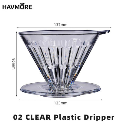 Reusable Coffee Dripper Resin Coffee Filter for Pour Over Barista Coffee Brewing Coffee Funnel Filter Cup1 - 2Cups/1 - 4Cups - Deems