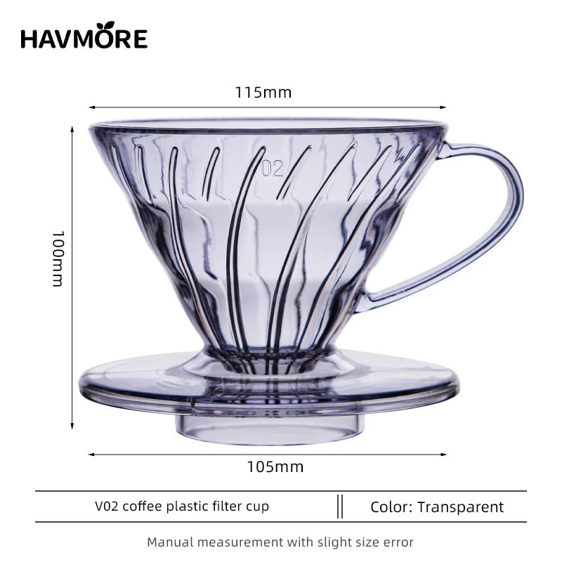 Reusable Coffee Dripper Resin Coffee Filter for Pour Over Barista Coffee Brewing Coffee Funnel Filter Cup1 - 2Cups/1 - 4Cups - Deems