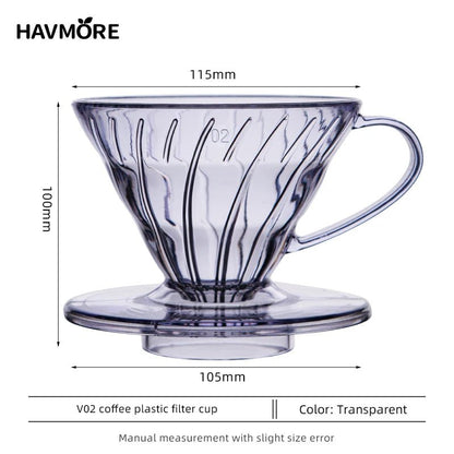 Reusable Coffee Dripper Resin Coffee Filter for Pour Over Barista Coffee Brewing Coffee Funnel Filter Cup1 - 2Cups/1 - 4Cups - Deems