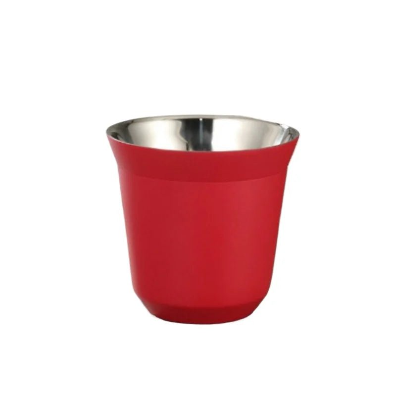 Summer New Simple Flat Bottom Cup Stainless Steel Double - layer Inner Tank Capsule Coffee Cup High - grade Solid Color Water Cup - Deems