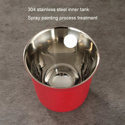 Summer New Simple Flat Bottom Cup Stainless Steel Double - layer Inner Tank Capsule Coffee Cup High - grade Solid Color Water Cup - Deems
