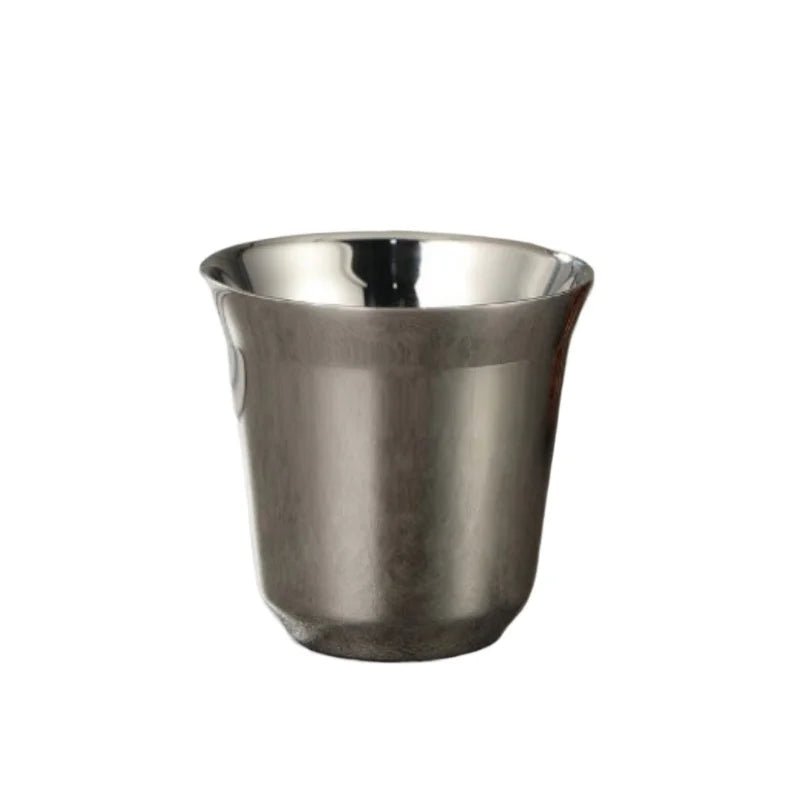 Summer New Simple Flat Bottom Cup Stainless Steel Double - layer Inner Tank Capsule Coffee Cup High - grade Solid Color Water Cup - Deems