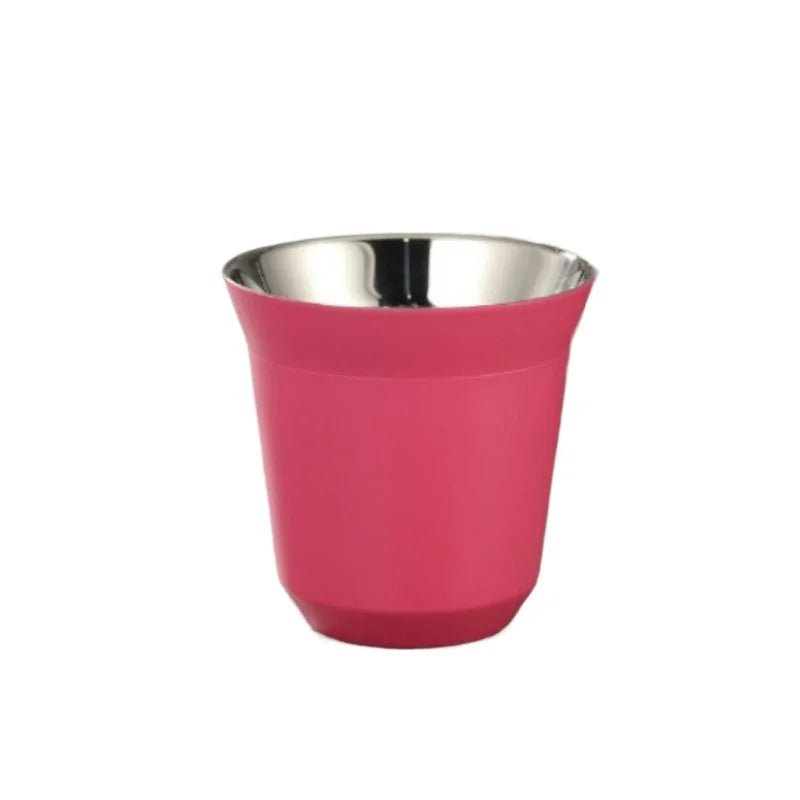 Summer New Simple Flat Bottom Cup Stainless Steel Double - layer Inner Tank Capsule Coffee Cup High - grade Solid Color Water Cup - Deems