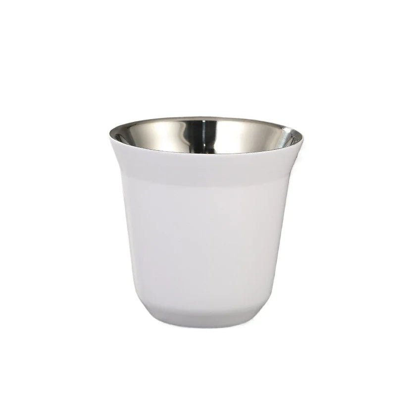 Summer New Simple Flat Bottom Cup Stainless Steel Double - layer Inner Tank Capsule Coffee Cup High - grade Solid Color Water Cup - Deems